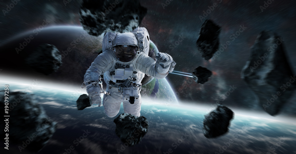 Aufkleber astronaut floating in space 3d rendering elements of this image furnished by nasa