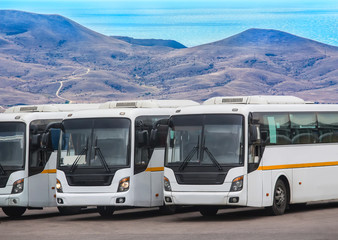 tourist buses on parking © Yuri Bizgaimer