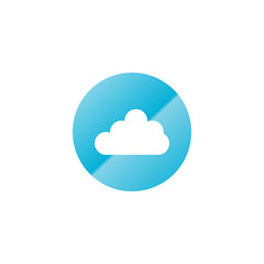 Fototapeta premium Blue cloud on a circle abstract gradient logo design template vector