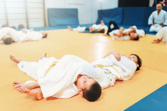 Kid judo, fight training, martial art
