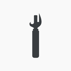 Can opener monochrome icon. Vector illustration.