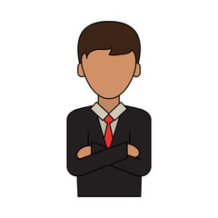 Businessman cartoon profile icon vector illustration graphic design