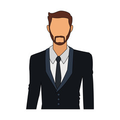 Businessman cartoon profile icon vector illustration graphic design