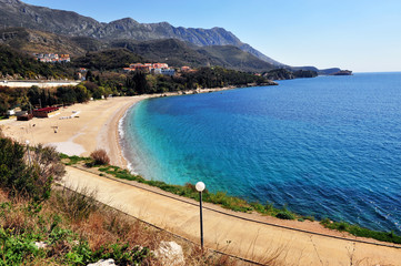 Top view of the beach