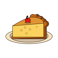 Cherry pie sliced icon vector illustration graphic design