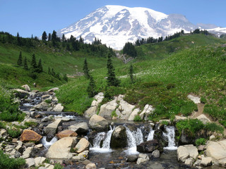 Mount Rainier with Stream