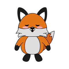 Obraz premium Cute fox cartoon icon vector illustration graphic design