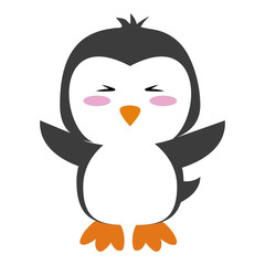 Cute penguin cartoon icon vector illustration graphic design