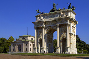 Fototapeta na wymiar Milano Arco della Pace Lombardia Italia Europa Milan Peace Arch Lombardy Italy Europe 