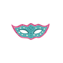 Hand drawn carnival vector mask isolated on white background. Masqeurade mask for decorating festive invitations, banners, greeting cards. Carnaval accessory illustration.