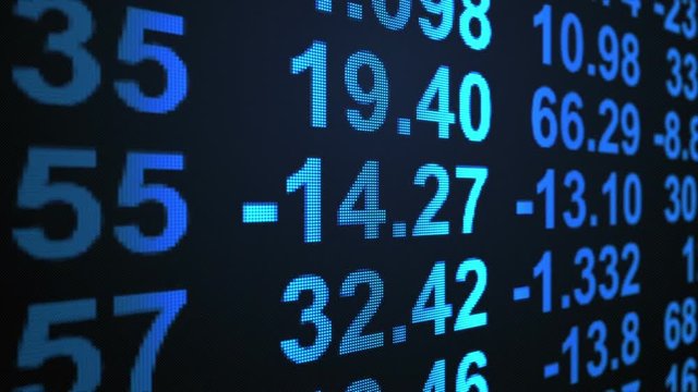 Stock Exchange Listing Display Concept Version 02 Blue Seamless looping animated motion background