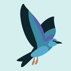 roller bird vector illustration flat style