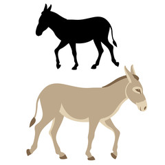 Obraz na płótnie Canvas donkey silhouette vector illustration flat style profile
