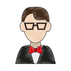 Businessman avatar cartoon icon vector illustration graphic design