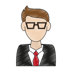 Businessman avatar cartoon icon vector illustration graphic design