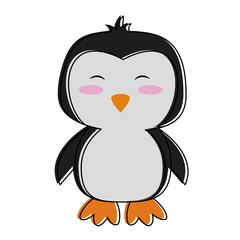 Cute penguin cartoon icon vector illustration graphic design
