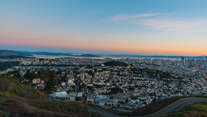 Sunrise on San Francisco Ca. cityscape