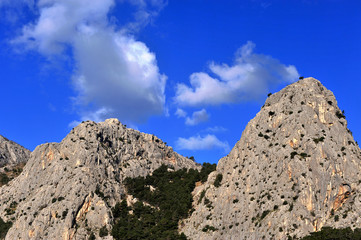 Two beautiful mountains and blue sky