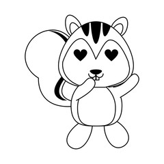 Cute squirrel in love cartoon icon vector illustration graphic design
