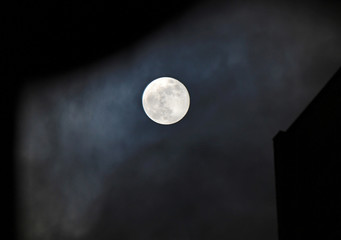 Naklejka na ściany i meble the bright moon among night clouds