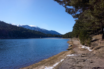 Fototapeta na wymiar Engolasers mountain lake, ANDORRA, Engolasters