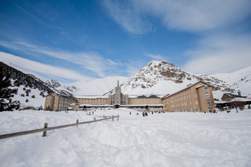 valley Catalonia snow mountain