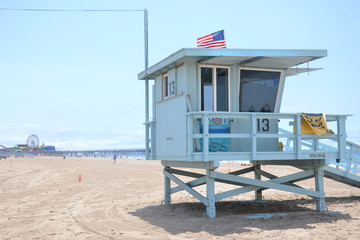 Lifeguard station in Santa Monica, California