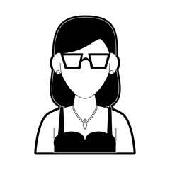 Woman avatar with glasses cartoon icon vector illustration graphic design