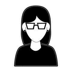 Woman avatar with glasses cartoon icon vector illustration graphic design