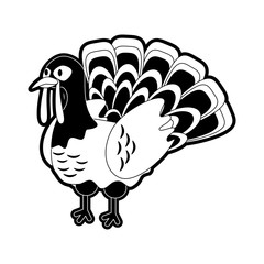 Turkey bird cartoon icon vector illustration graphic design