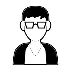 Man avatar with glasses cartoon icon vector illustration graphic design