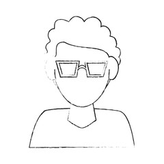 Man avatar with glasses cartoon icon vector illustration graphic design