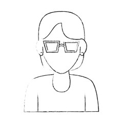 Woman avatar with glasses cartoon icon vector illustration graphic design
