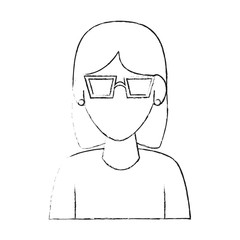 Woman avatar with glasses cartoon icon vector illustration graphic design