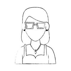 Woman avatar with glasses cartoon icon vector illustration graphic design