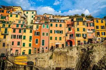 Fototapeta na wymiar Colorful Buildings - Cinque Terre, La Spezia,Italy