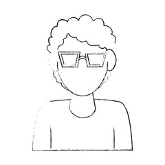 Man avatar with glasses cartoon icon vector illustration graphic design