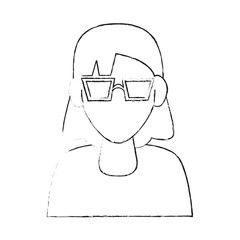 Woman avatar with glasses cartoon icon vector illustration graphic design