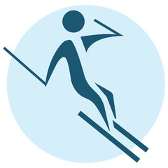 Downhill skiing icon
