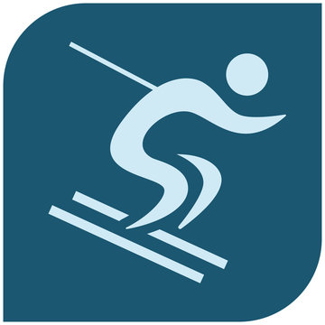 Downhill skiing icon