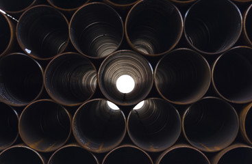 Big Steel Pipes. New Metal tubes. .