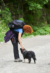 Hiker with her dog