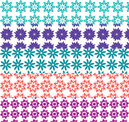 Vector floral pattern with multicolored flowers.
