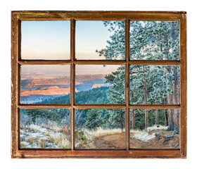Colorado foothills in winter scenery