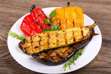 Grilled vegetables - eggplant, zucchini and pepper