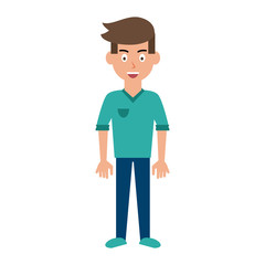 Young man cartoon icon vector illustration graphic design