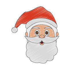 Santa claus face cartoon icon vector illustration graphic design