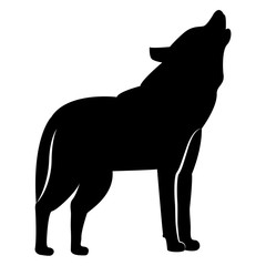 Obraz premium Vector image of silhouette of a wolf waving on a white background