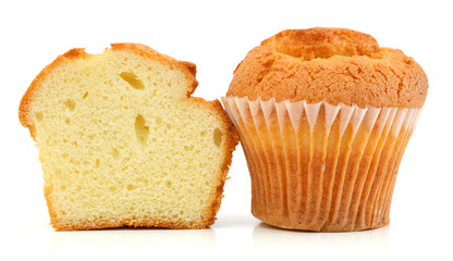 Muffins on the white background