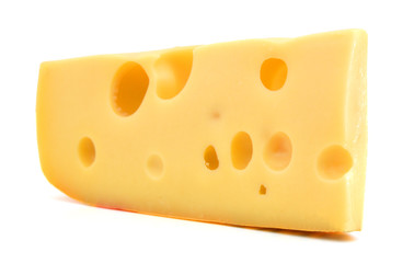 piece of cheese isolated on a white background